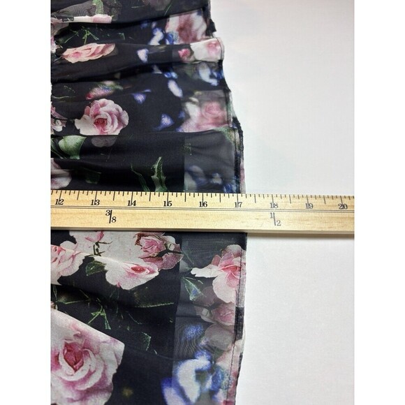 Rebecca Minkoff Shirt Dress Black Floral Medium Mini Sleeveless Drawstring Waist - Picture 6 of 12